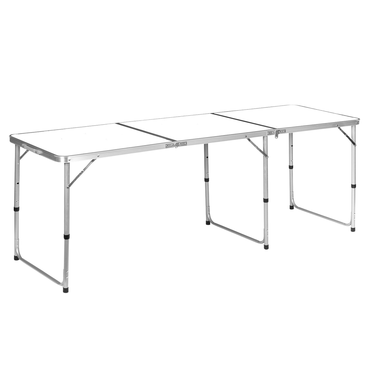 Tourist table, foldable camping table, white top, 180 x 60 cm