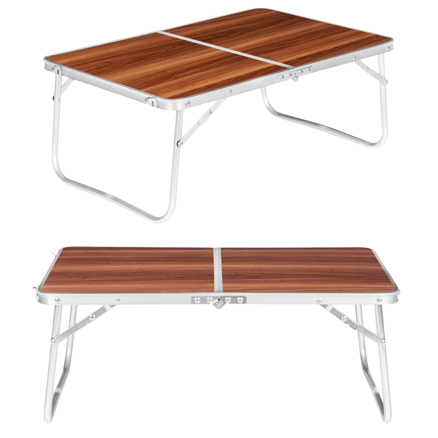 Tourist table, foldable picnic table, brown top, 60x40 cm