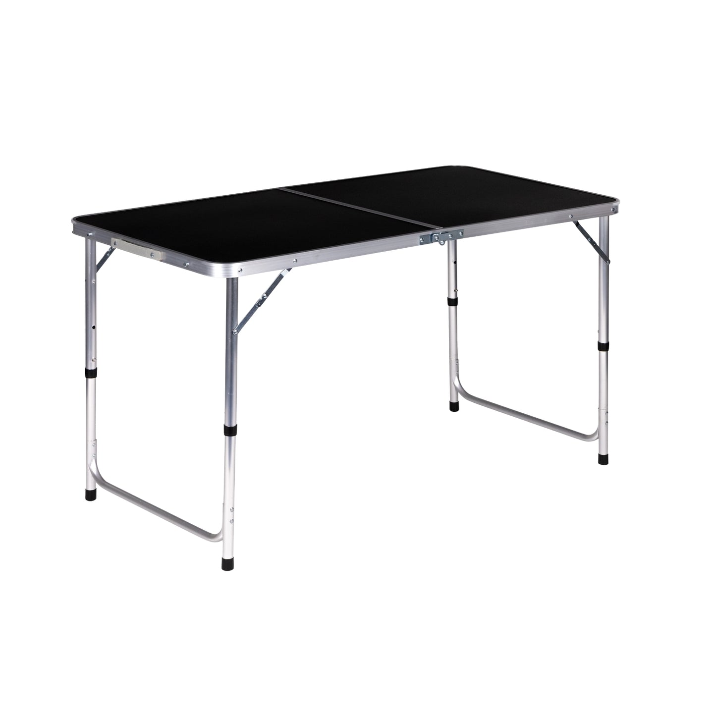 Tourist table, folding table, set of 4 chairs Black