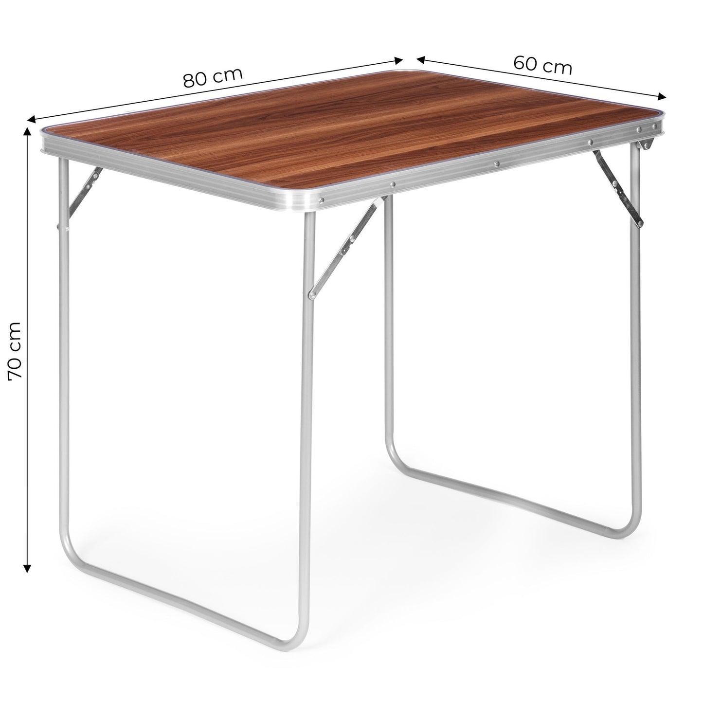 Tourist table, picnic table, foldable top, 80x60 cm, wooden