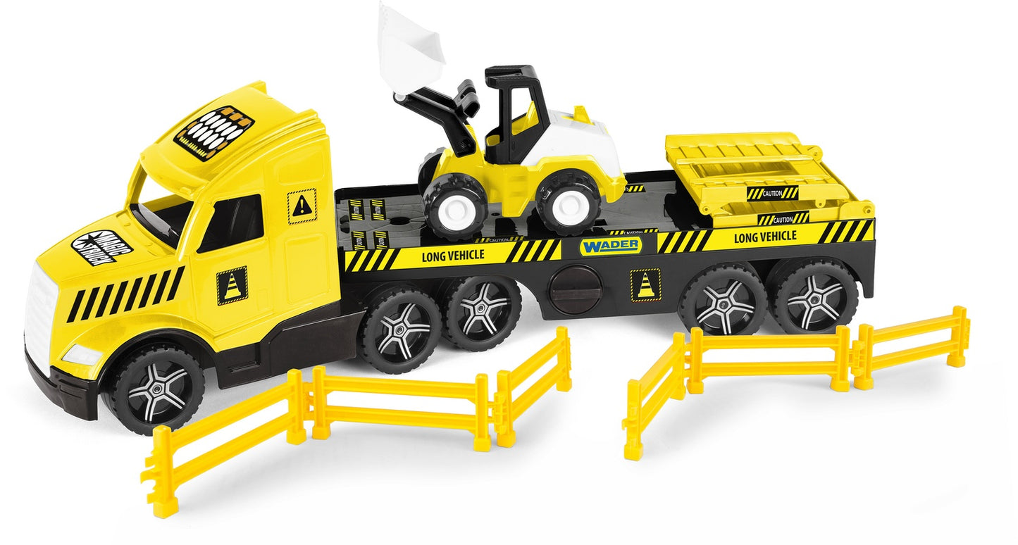 Tow Truck with Bulldozer and Safety Barriers, 78 cm