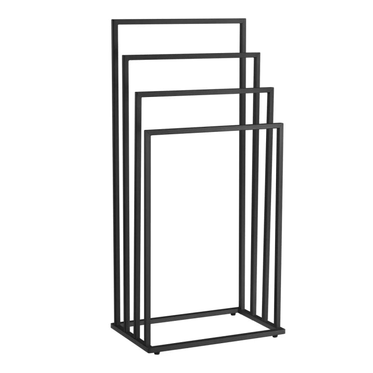 Towel Rack with 4 Bars – Black Finish