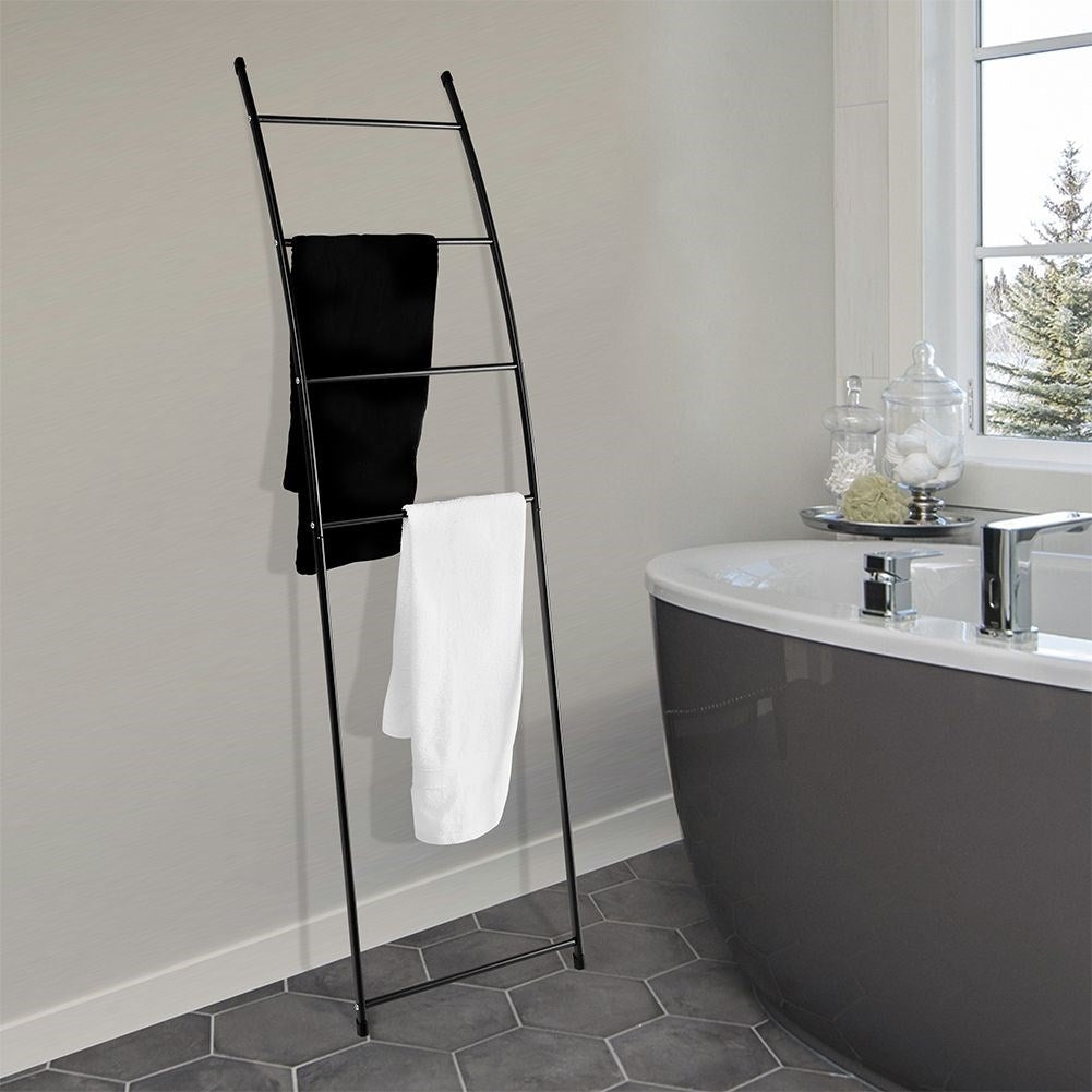 Towel hanger in acacia wood with 6 steps
