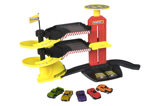 Toy Parking Garage with 5 Cars, 3-Level Playset