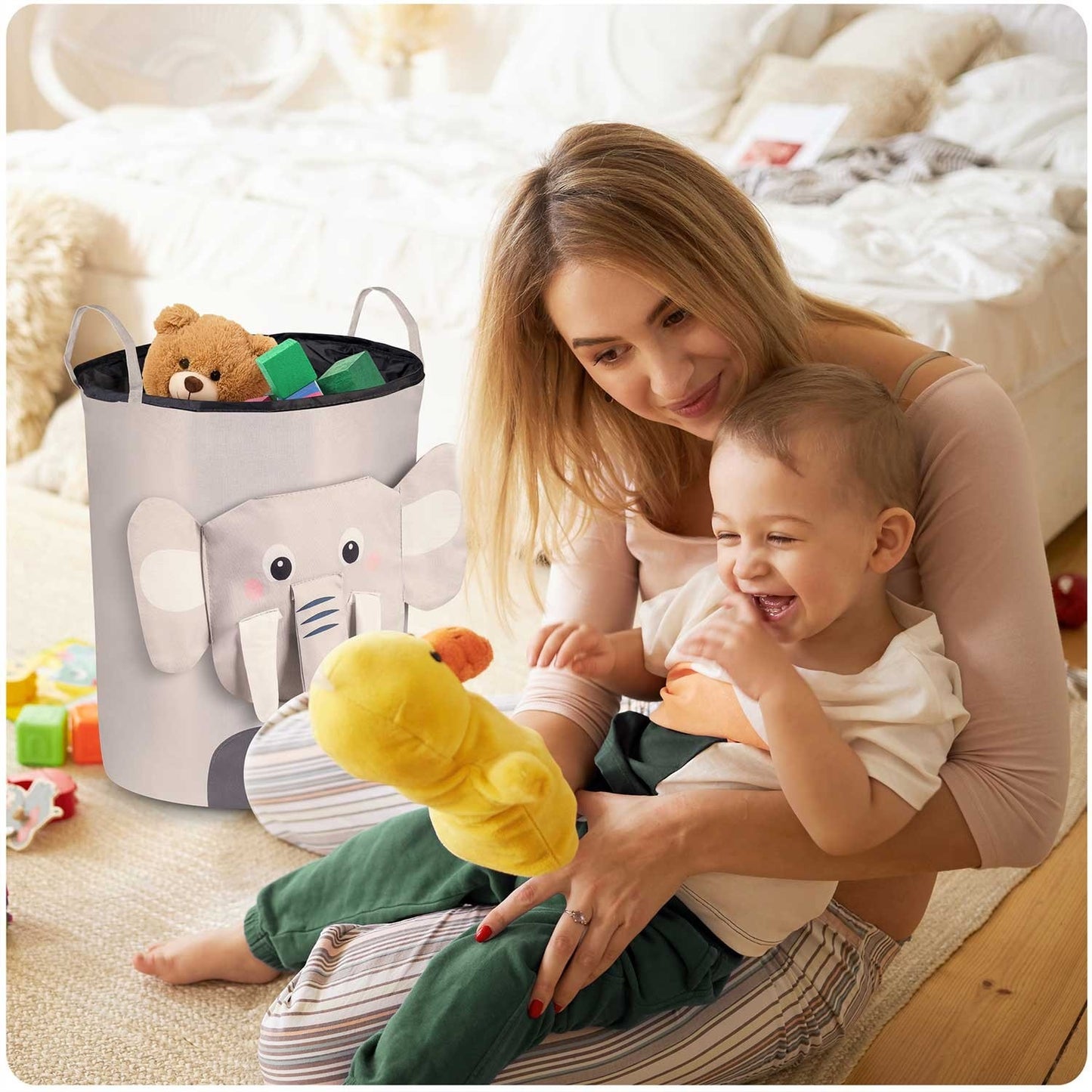 Toy basket Nukido - Gray Elephant
