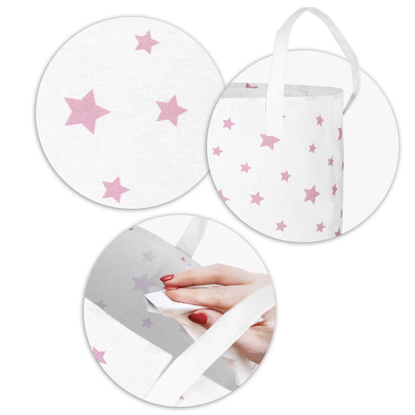 Toy basket Nukido - White with Stars