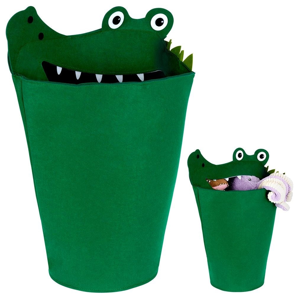 Toy basket with crocodile motif - Perfect for the children's room