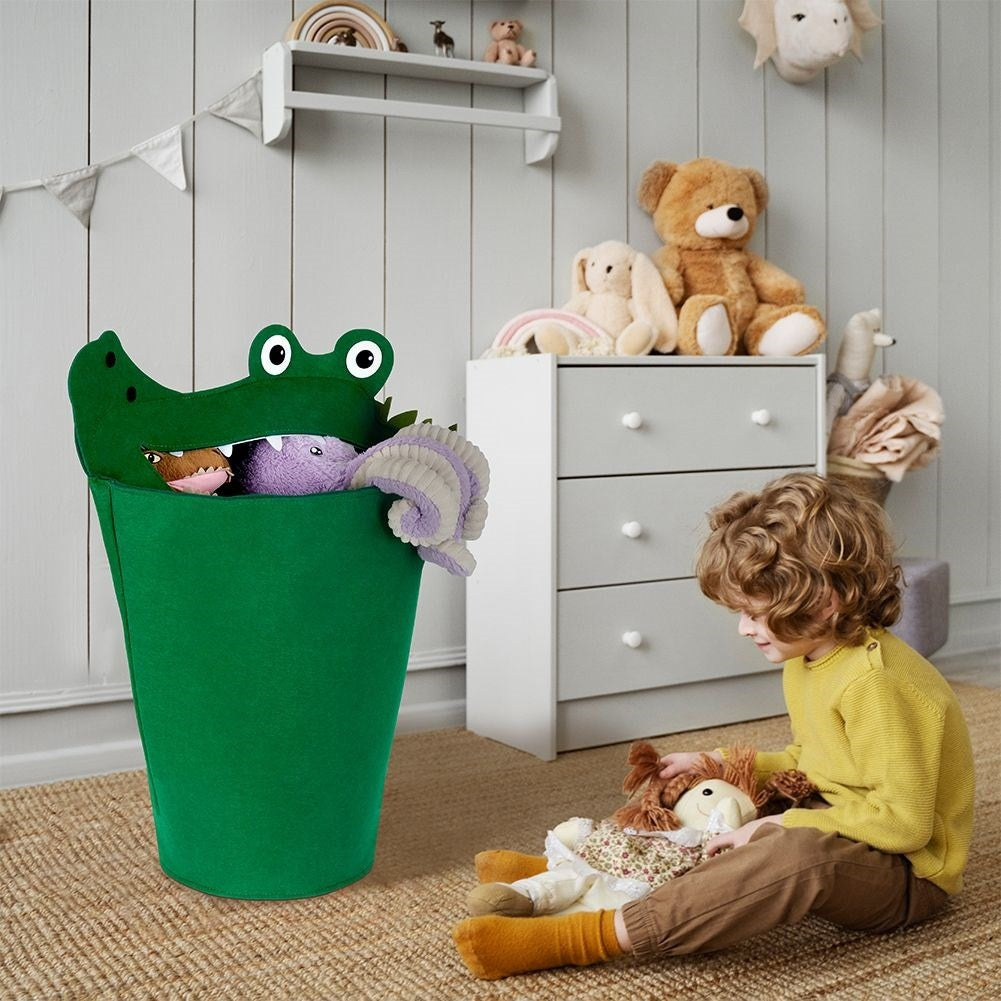 Toy basket with crocodile motif - Perfect for the children's room