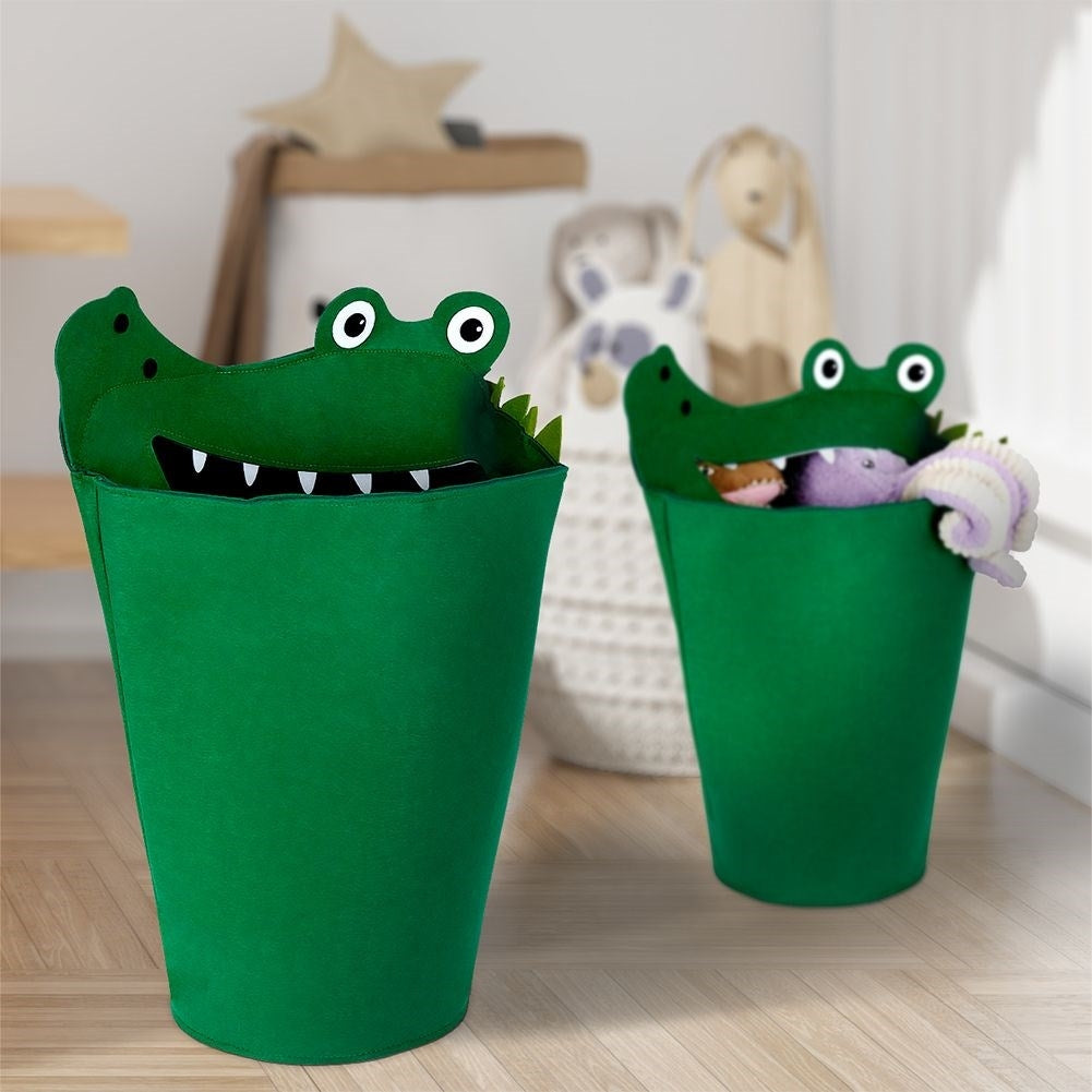 Toy basket with crocodile motif - Perfect for the children's room