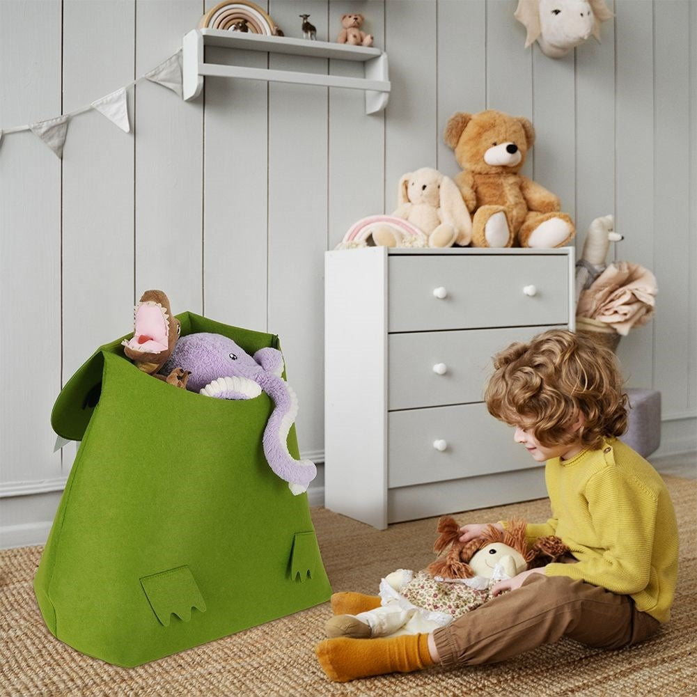 Toy basket with dinosaur motif for the children's room
