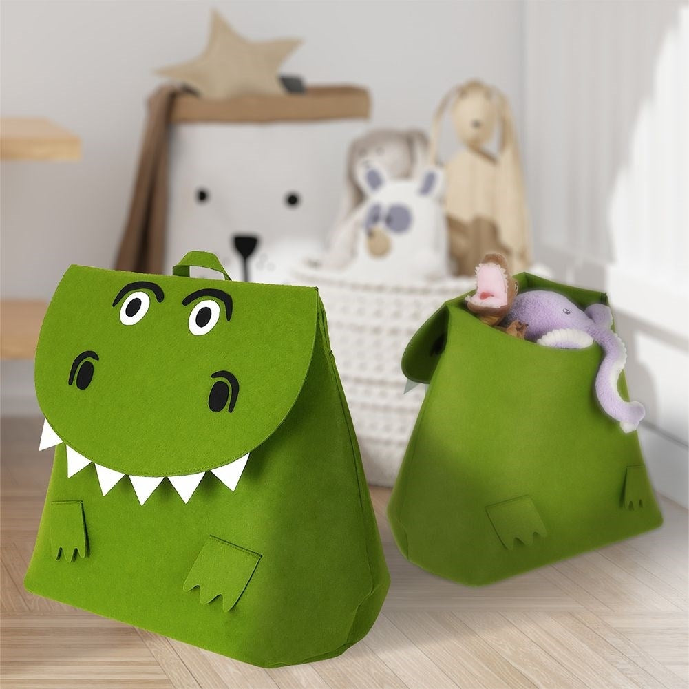Toy basket with dinosaur motif for the children's room