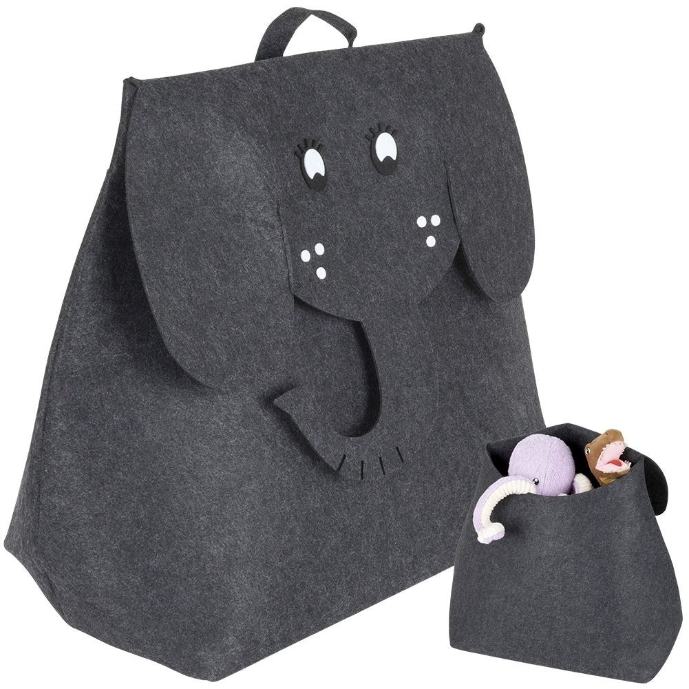 Toy basket with elephant motif - spacious and decorative