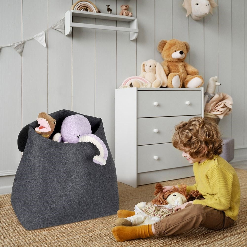 Toy basket with elephant motif - spacious and decorative