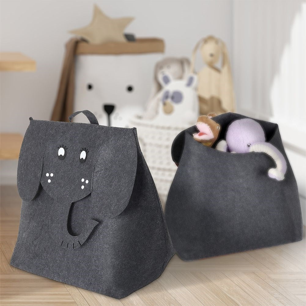 Toy basket with elephant motif - spacious and decorative