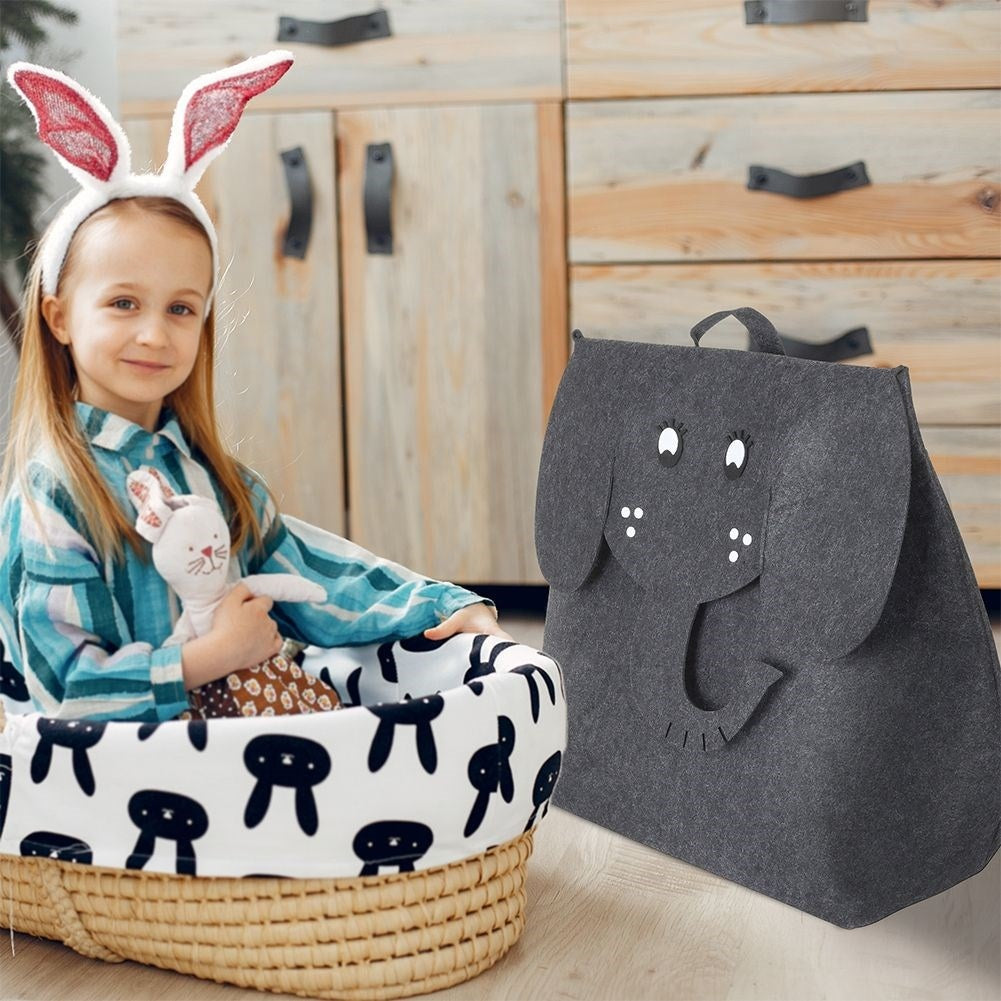 Toy basket with elephant motif - spacious and decorative