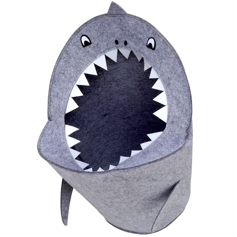 Toy basket with unique shark motif