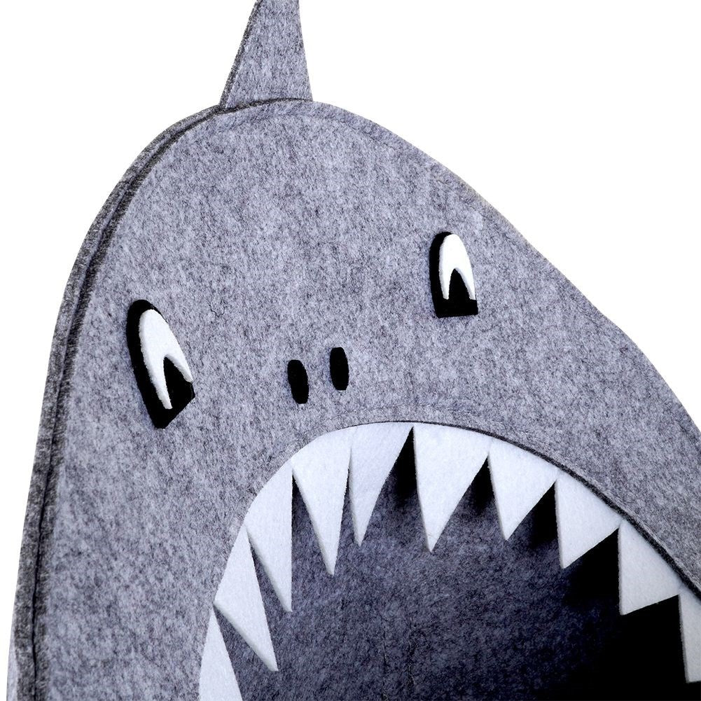 Toy basket with unique shark motif