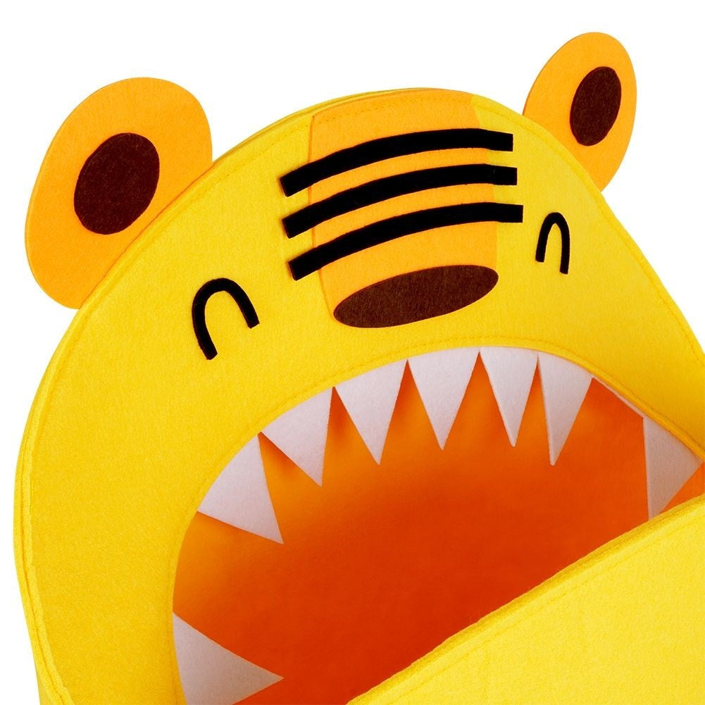 Toy basket with unique tiger motif for the children's room