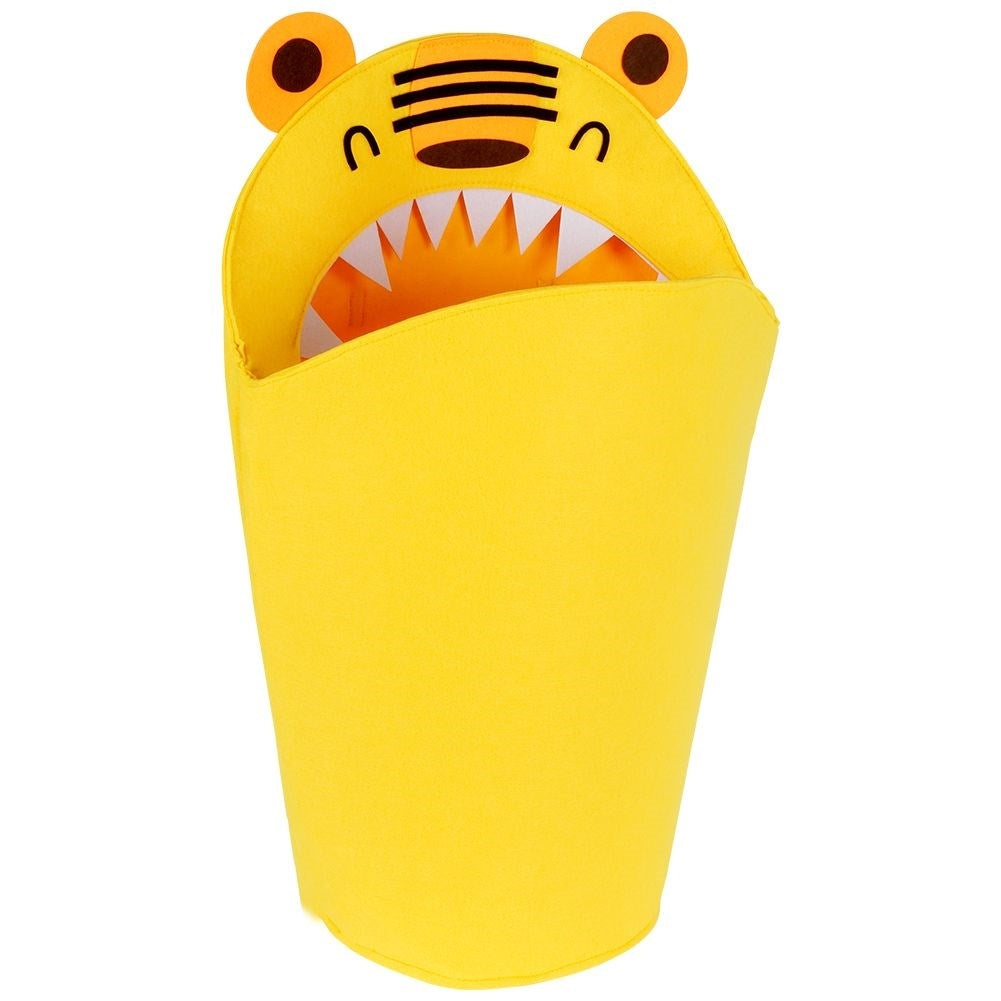 Toy basket with unique tiger motif for the children's room