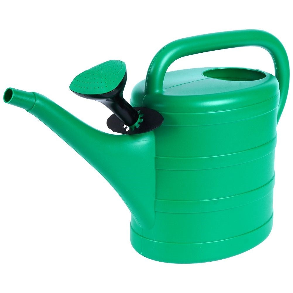 Traditional 10L green watering can with strainer and measuring jug