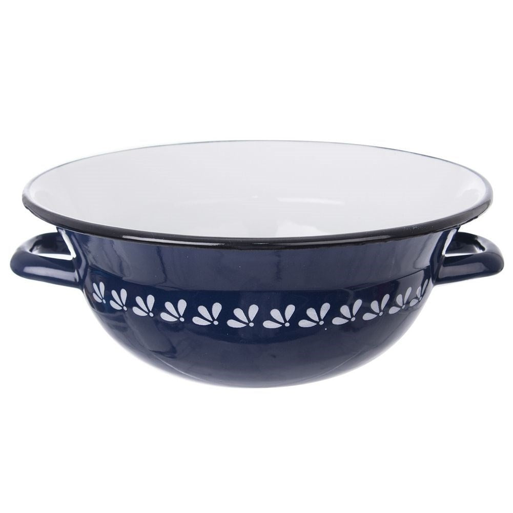 Traditional Enamel Bowl 2.5L - Perfect for Baking & Salads