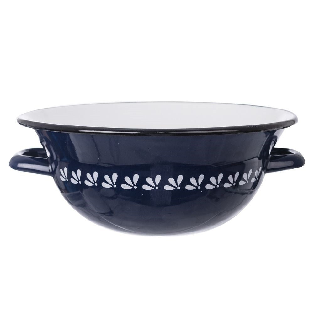 Traditional Enamel Bowl 2.5L - Perfect for Baking & Salads