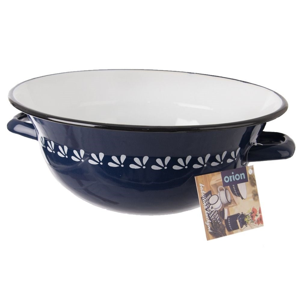 Traditional Enamel Bowl 2.5L - Perfect for Baking & Salads