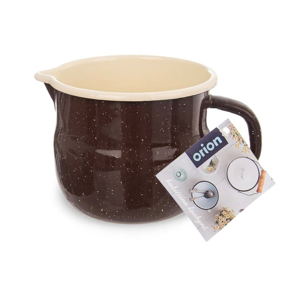 Traditional enamelled steel cup, 12 cm, for drinks & decoration