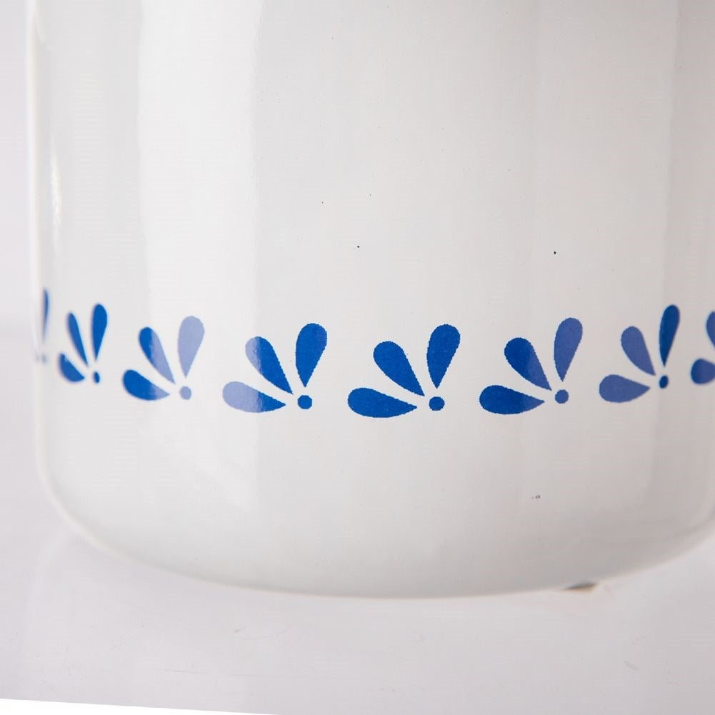 Traditional enamel mug with handle for serving and decoration