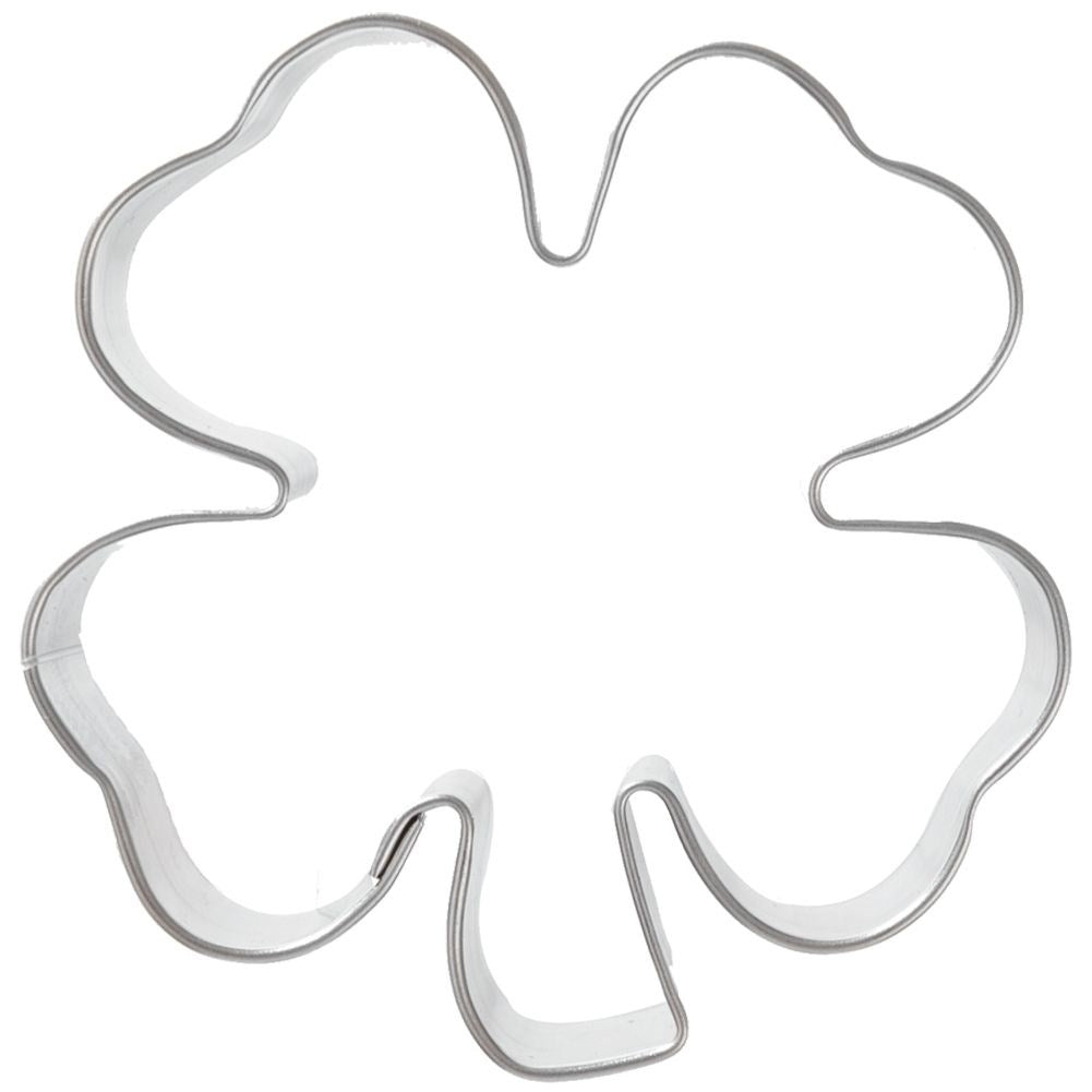 Traditional four-leaf clover cake tin in stainless steel
