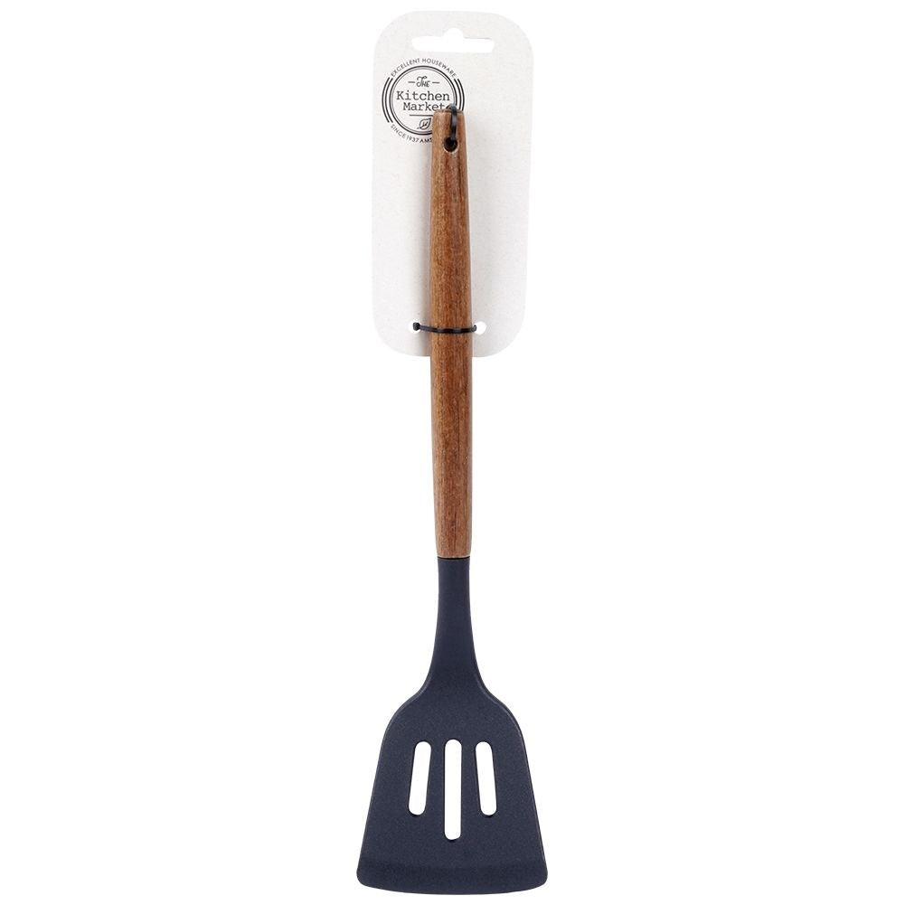 Traditional kitchen ladle in acacia wood and thermoplastic material