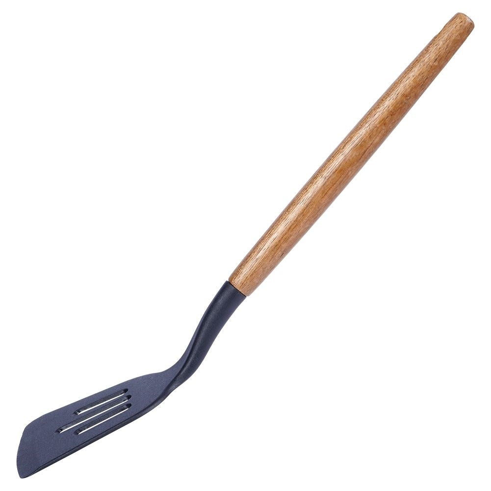 Traditional kitchen ladle in acacia wood and thermoplastic material