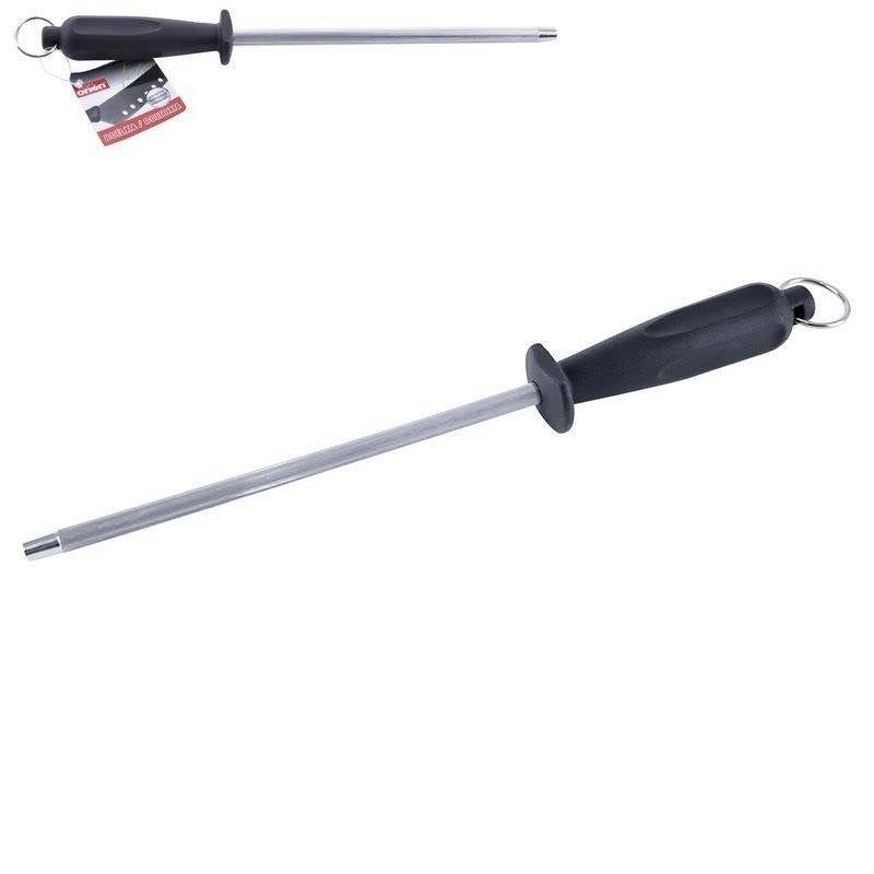 Traditional knife sharpener with plastic and metal handle