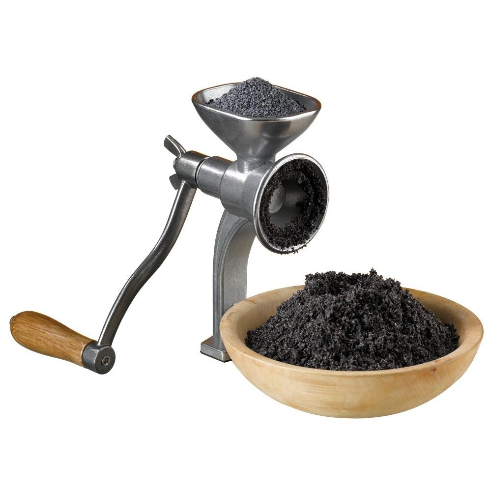 Traditional poppy mill for perfectly ground seeds for baking