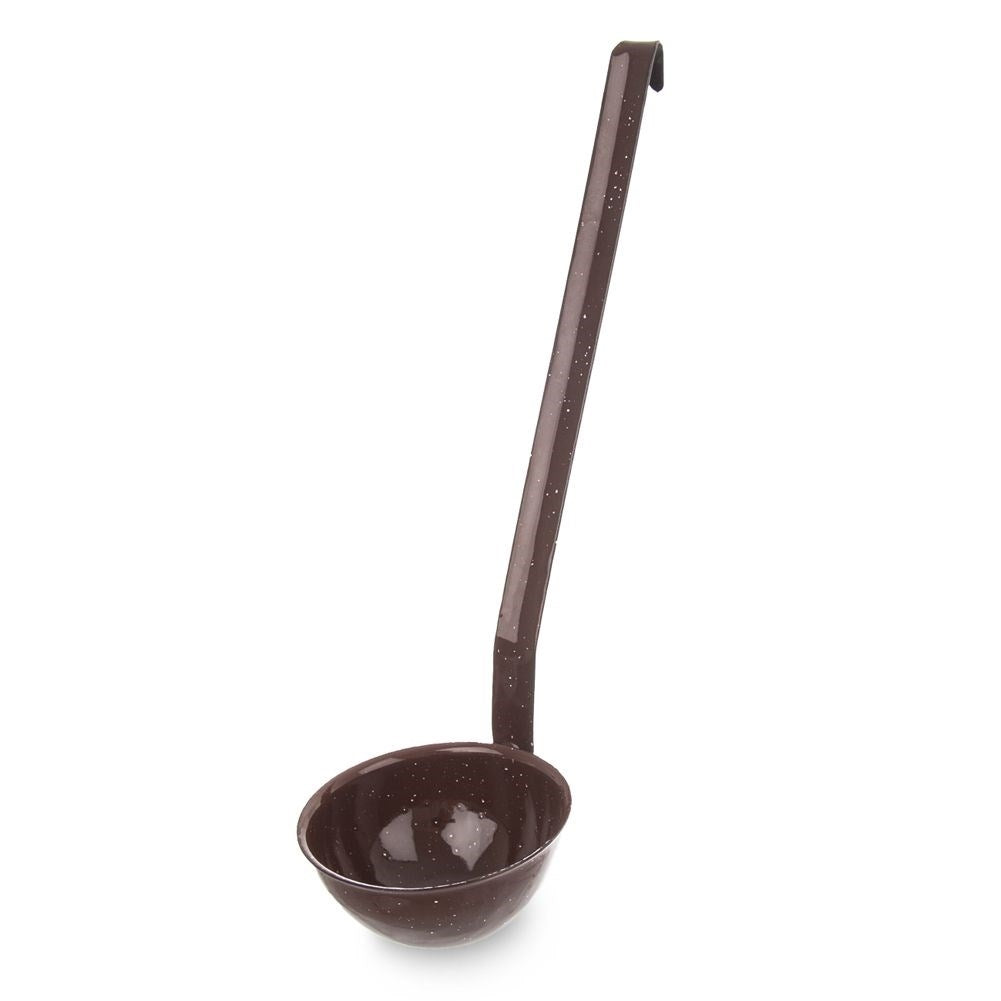 Traditional soup ladle in enamelled steel with suspension handle