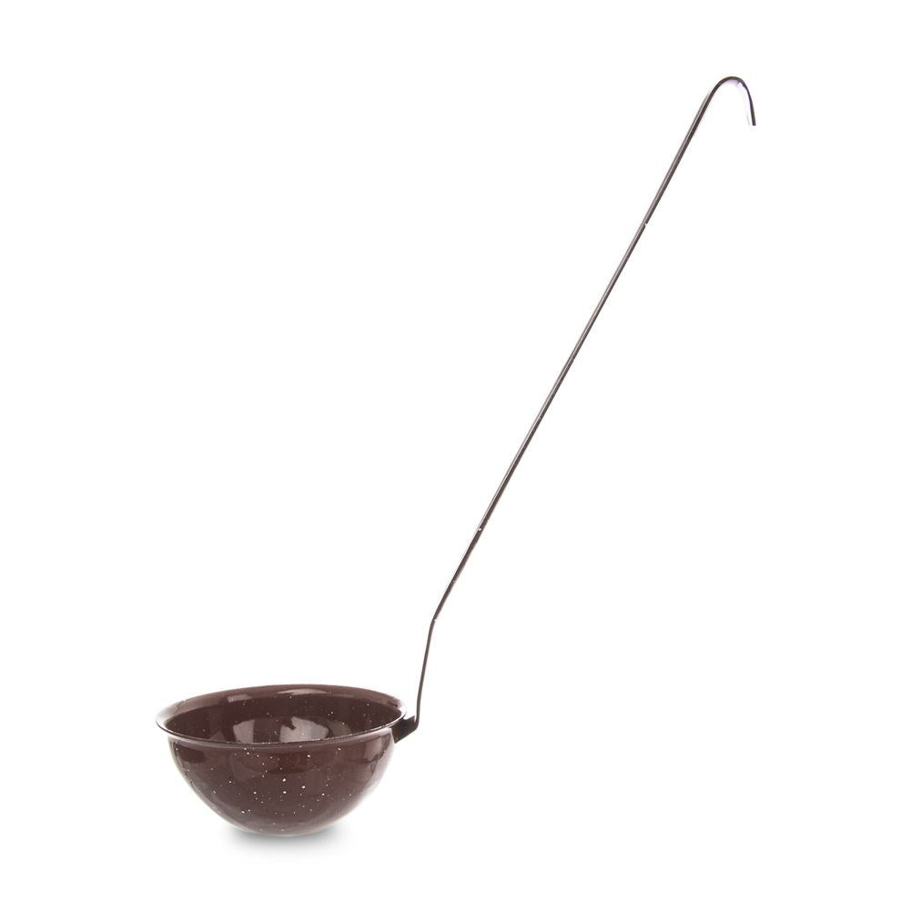 Traditional soup ladle in enamelled steel with suspension handle