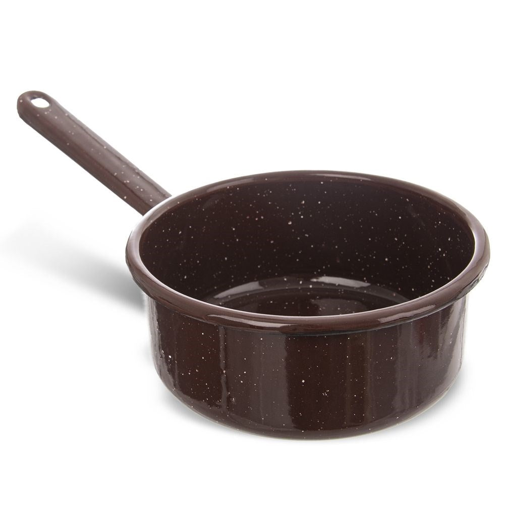 Traditional steel and enamel saucepan, 12 cm diameter
