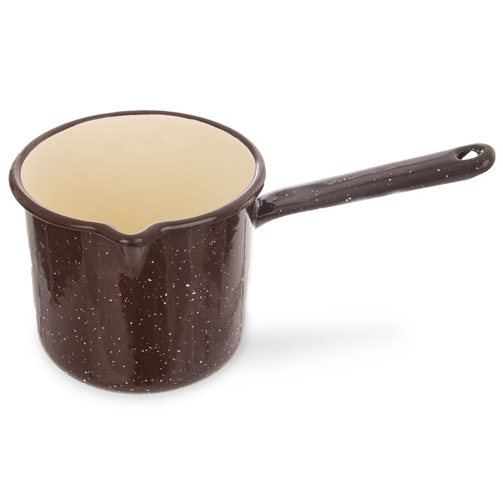 Traditional steel enameled pan, 12 cm diameter