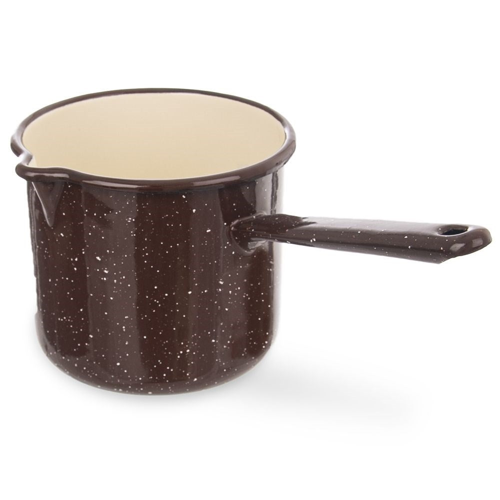 Traditional steel enameled pan, 12 cm diameter