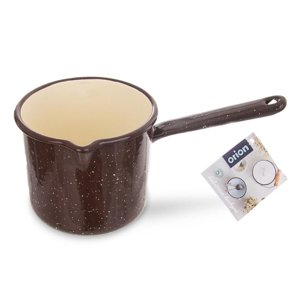 Traditional steel enameled pan, 12 cm diameter
