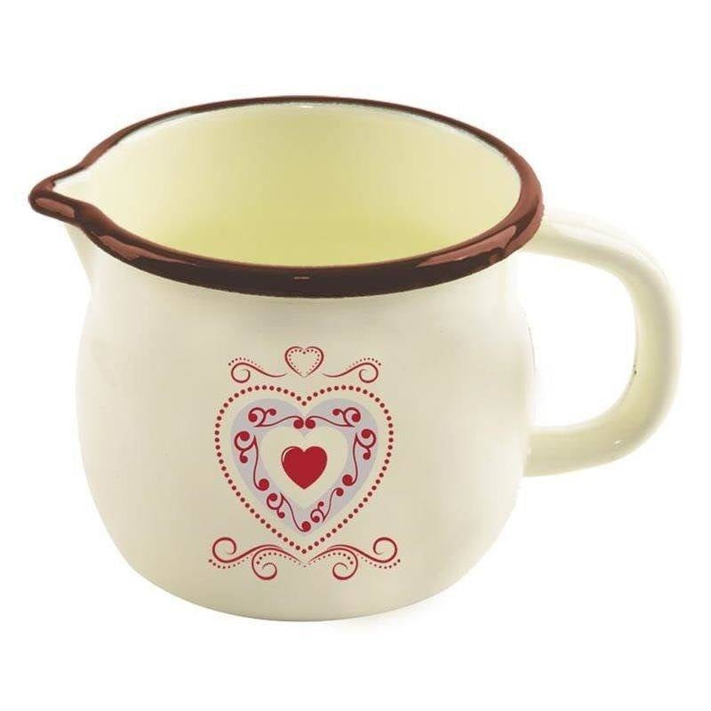 Traditional steel enamelled mug, 12 cm diameter