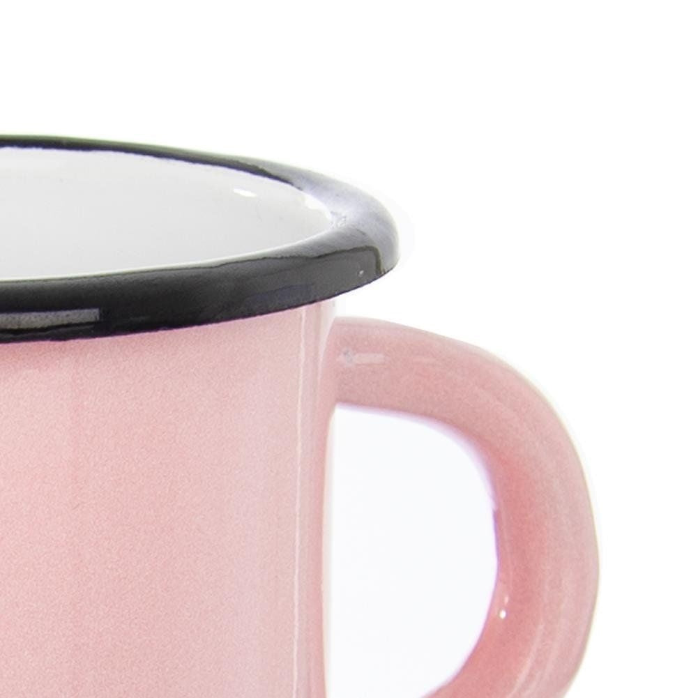 Traditional steel enamel mug, 8 cm diameter, for drinks and decoration