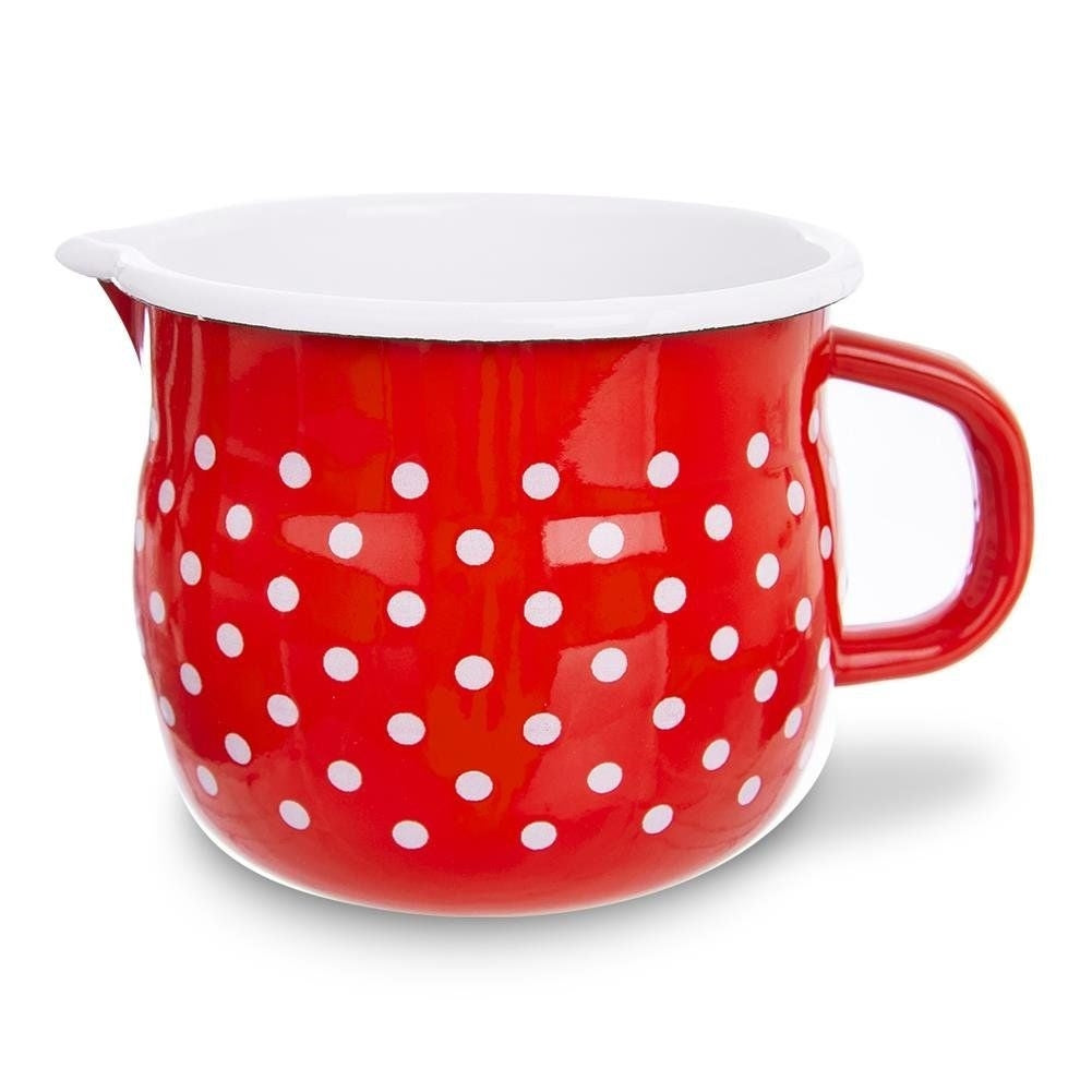 Traditional steel mug, enamelled, 12 cm - serving and decoration