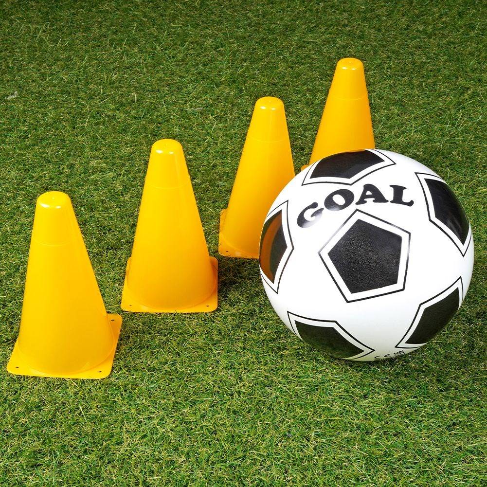 Training Cones & Ball: 4 Orange Cones for Play