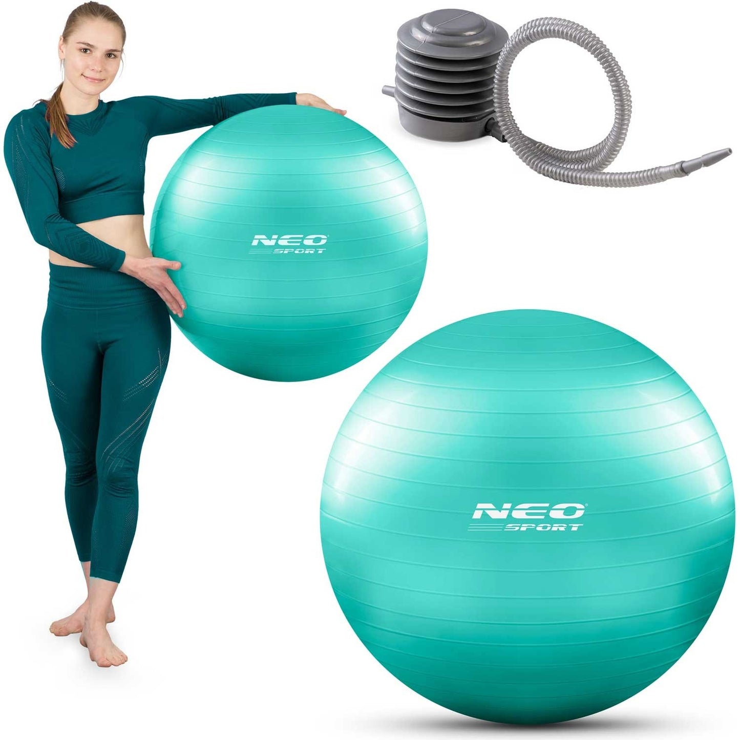 Training ball 65 cm NS-951 turquoise