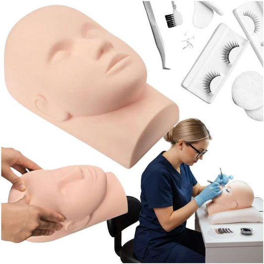 Training head for eyelash extensions