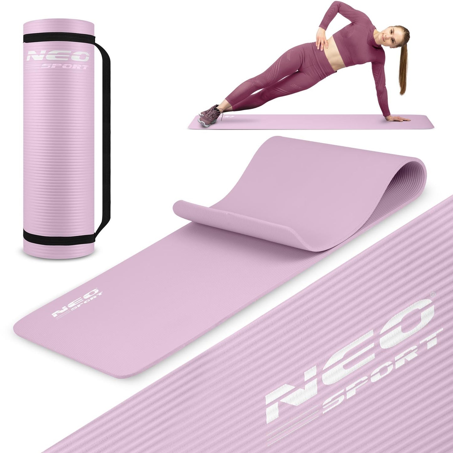 Exercise mat 183 x 60 x 1 cm Neo-Sport - 192201 purple