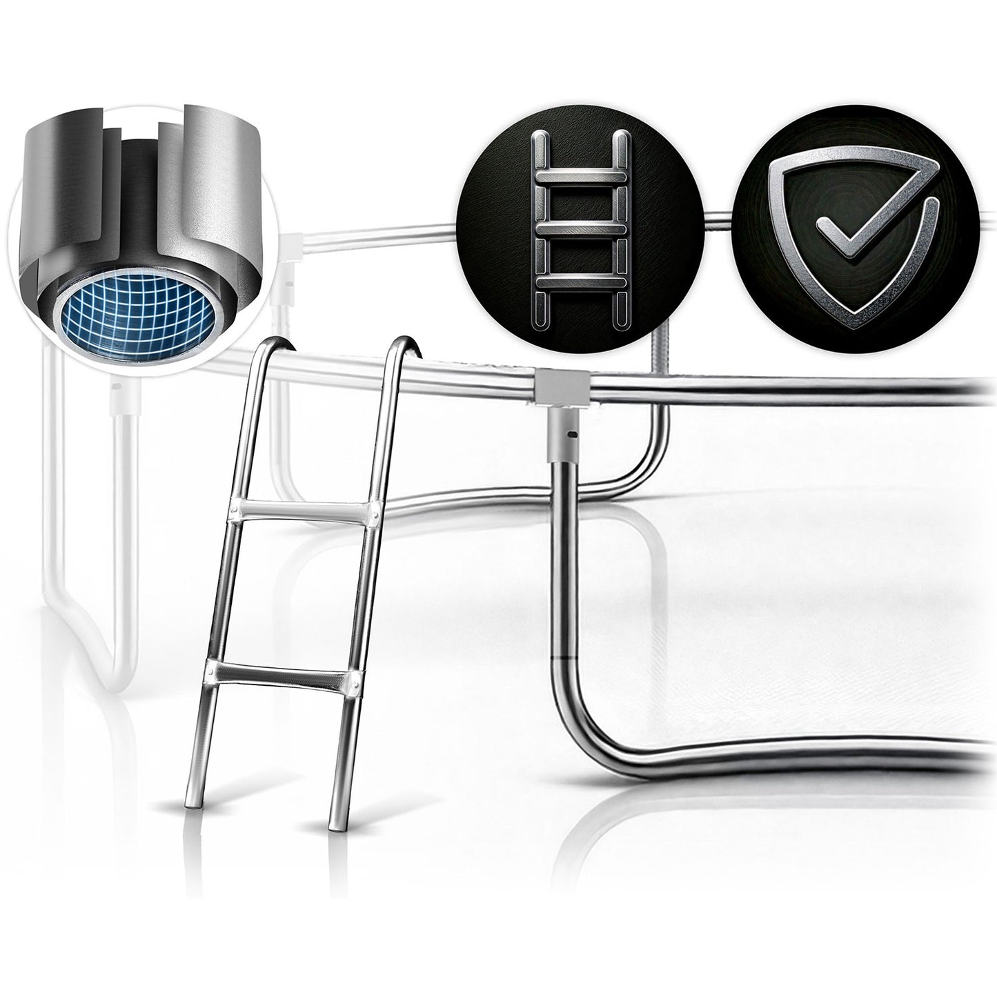 Trampoline Ladder, 2-Step, Fits 10-14ft