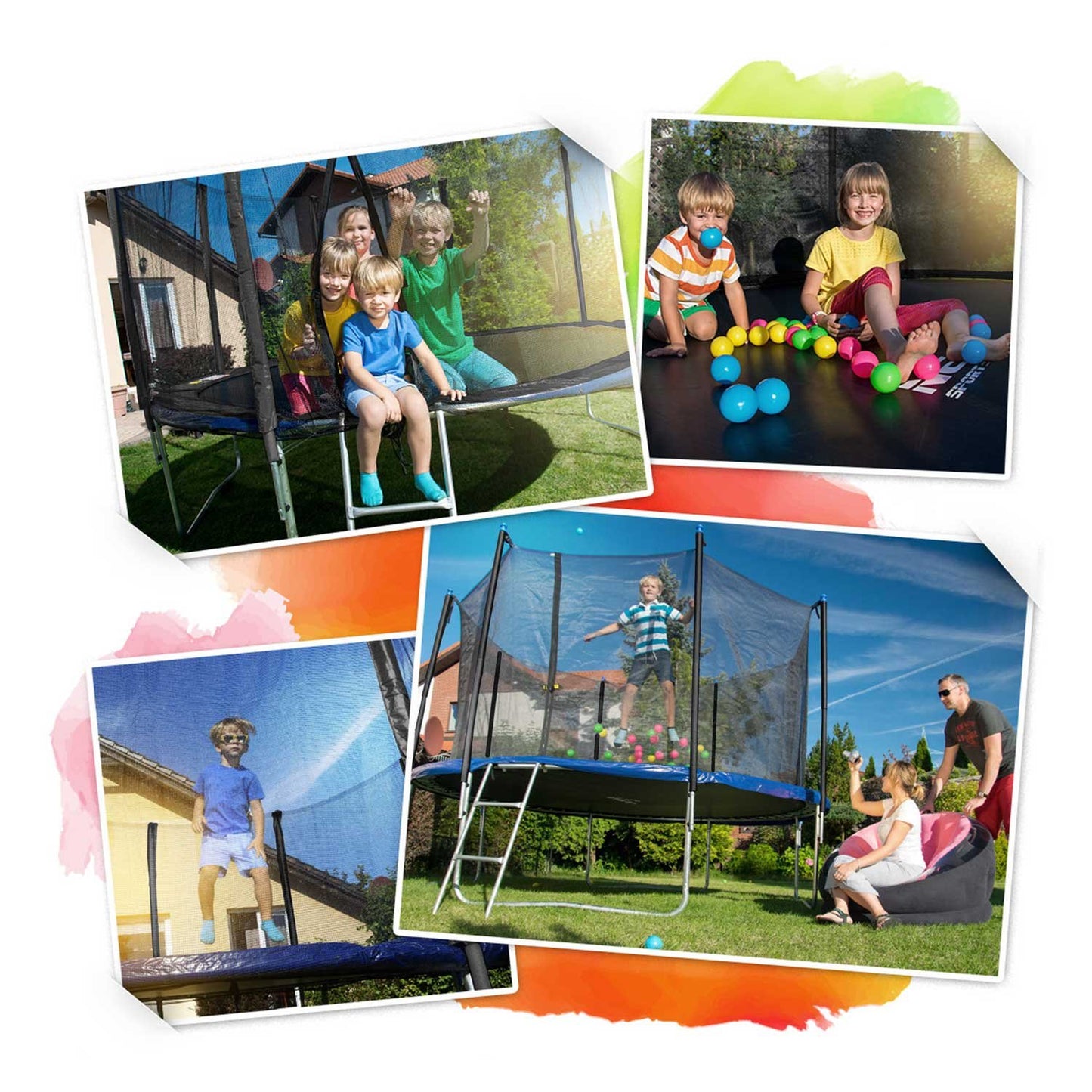 Trampoline for garden 183 cm with built-in net and ladder from Neo-Sport