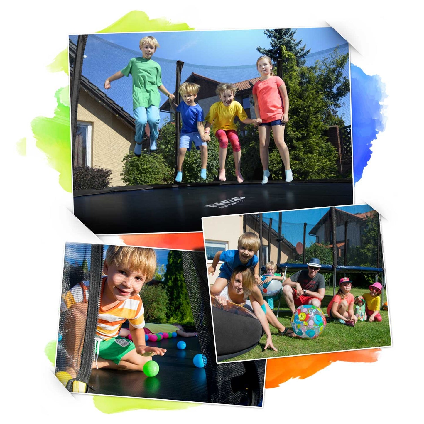 Trampoline for garden 183 cm with built-in net and ladder from Neo-Sport